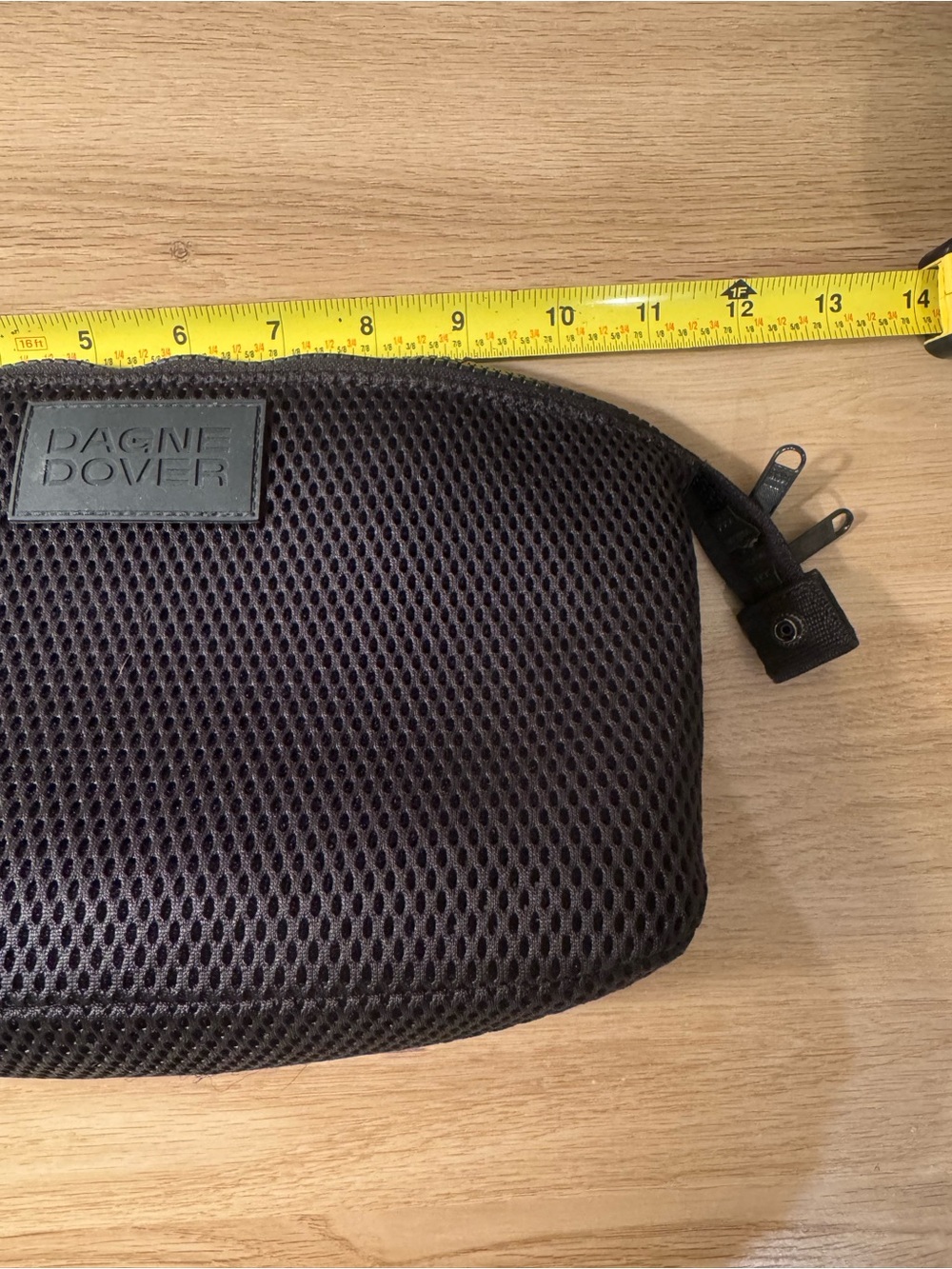 Dagne Dover Black Mesh Toiletry Pouch - Large - Picture 5 of 6